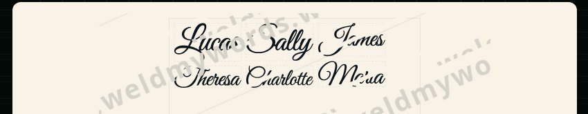 Batch of script names welded into one-piece shapes on the WeldWords sheet